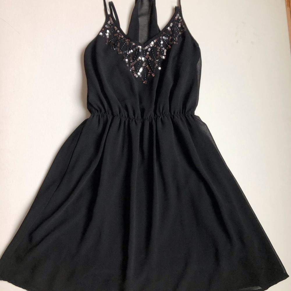 Sundress Star Style V Neck Dress Size Small Halter Sequins